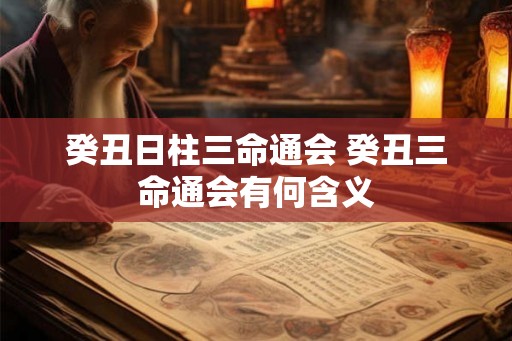 癸丑日柱三命通会 癸丑三命通会有何含义