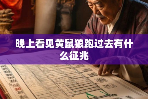 晚上看见黄鼠狼跑过去有什么征兆