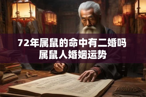 72年属鼠的命中有二婚吗 属鼠人婚姻运势 72年属鼠的命中有二婚吗 属鼠人婚姻运势