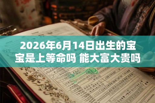 2026年6月14日出生的宝宝是上等命吗 能大富大贵吗
