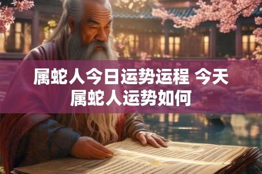 属蛇人今日运势运程 今天属蛇人运势如何