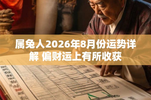属兔人2026年8月份运势详解 偏财运上有所收获