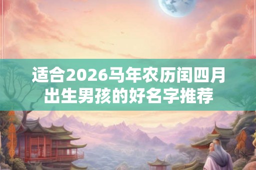 适合2026马年农历闰四月出生男孩的好名字推荐