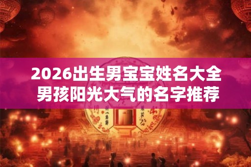 2026出生男宝宝姓名大全 男孩阳光大气的名字推荐 2026出生男宝宝姓名大全 男孩阳光大气的名字推荐