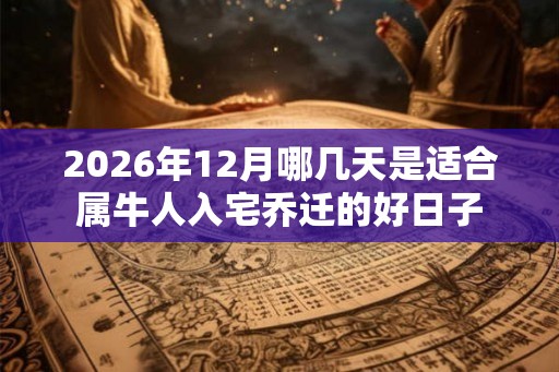 2026年12月哪几天是适合属牛人入宅乔迁的好日子