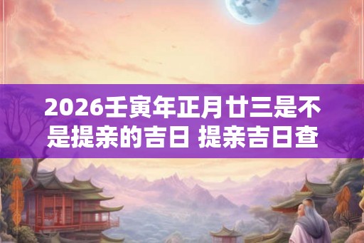 2026壬寅年正月廿三是不是提亲的吉日 提亲吉日查询