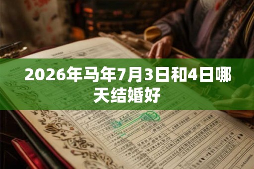 2026年马年7月3日和4日哪天结婚好