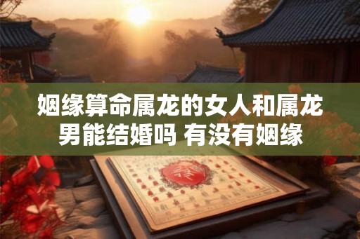 姻缘算命属龙的女人和属龙男能结婚吗 有没有姻缘