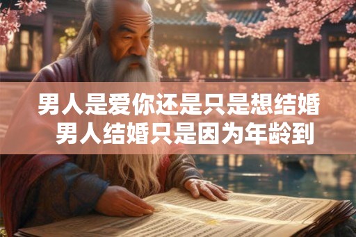 男人是爱你还是只是想结婚  男人结婚只是因为年龄到了