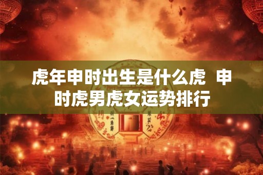 虎年申时出生是什么虎  申时虎男虎女运势排行