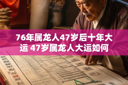 76年属龙人47岁后十年大运 47岁属龙人大运如何
