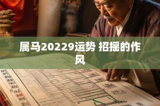 属马20229运势 招摇的作风