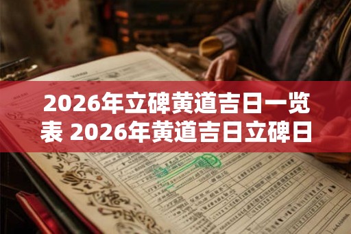 2026年立碑黄道吉日一览表 2026年黄道吉日立碑日子在哪