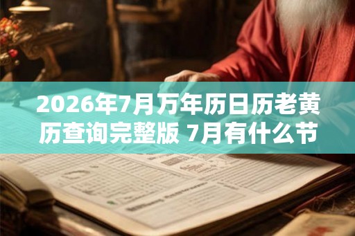 2026年7月万年历日历老黄历查询完整版 7月有什么节日节气