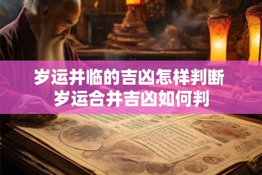 岁运并临的吉凶怎样判断 岁运合并吉凶如何判