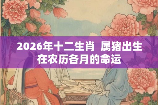 2026年十二生肖 属猪出生在农历各月的命运 2026年十二生肖 属猪出生在农历各月的命运