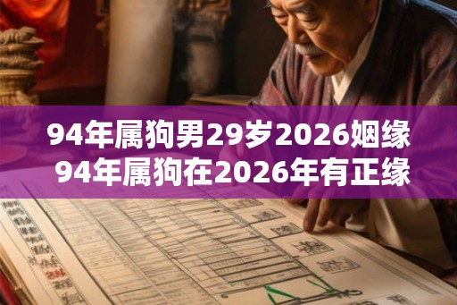 94年属狗男29岁2026姻缘 94年属狗在2026年有正缘吗