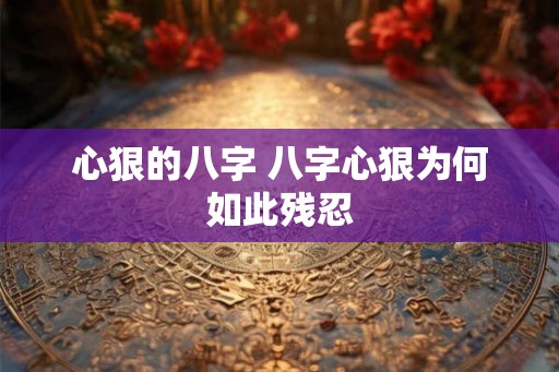 心狠的八字 八字心狠为何如此残忍