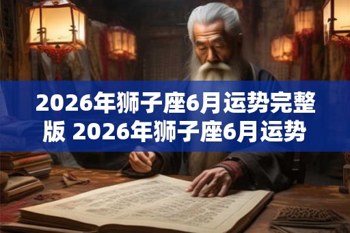 2026年狮子座6月运势完整版 2026年狮子座6月运势如何