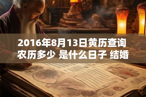 2016年8月13日黄历查询 农历多少 是什么日子 结婚吉时