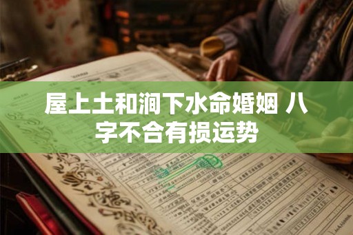 屋上土和涧下水命婚姻 八字不合有损运势
