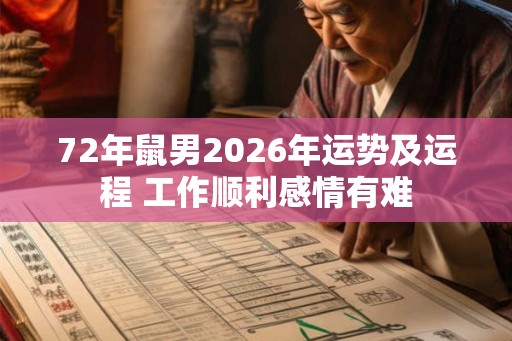 72年鼠男2026年运势及运程 工作顺利感情有难