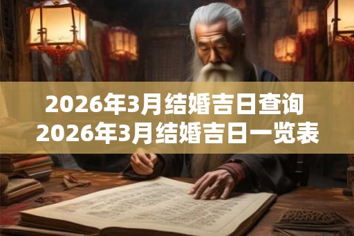 2026年3月结婚吉日查询 2026年3月结婚吉日一览表