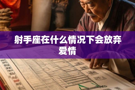 射手座在什么情况下会放弃爱情