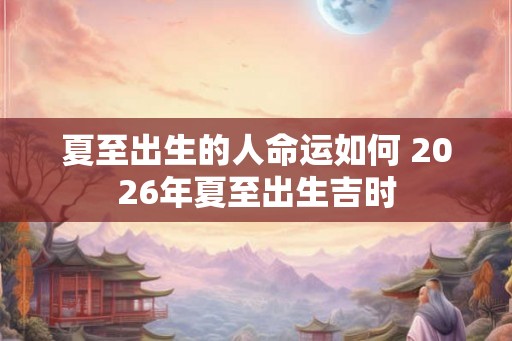 夏至出生的人命运如何 2026年夏至出生吉时