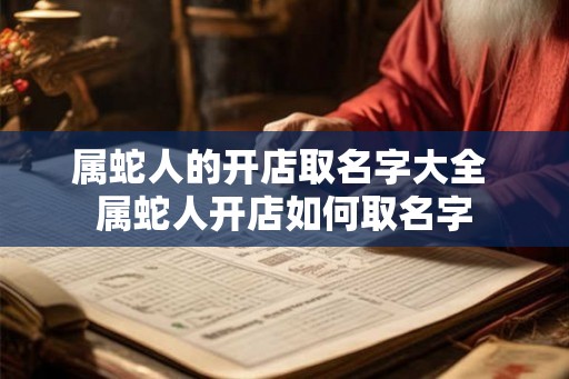 属蛇人的开店取名字大全 属蛇人开店如何取名字