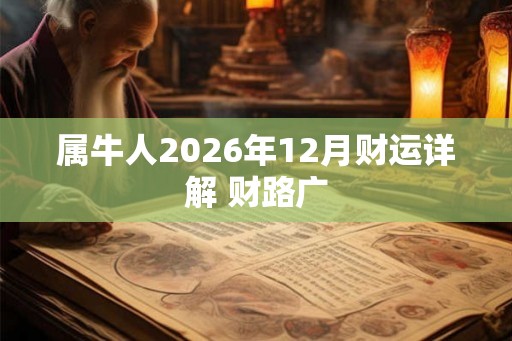 属牛人2026年12月财运详解 财路广 属牛人2026年12月财运详解 财路广