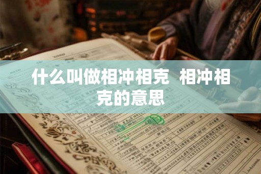 什么叫做相冲相克  相冲相克的意思