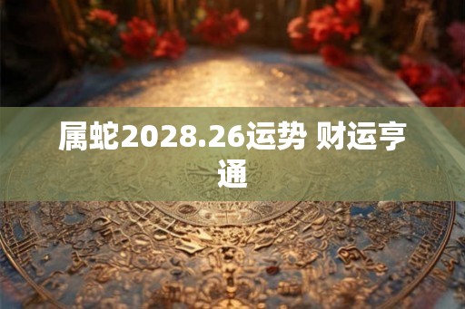 属蛇2028.26运势 财运亨通