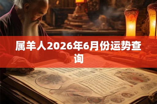 属羊人2026年6月份运势查询 属羊人2026年6月份运势查询