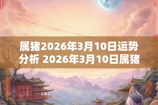 属猪2026年3月10日运势分析 2026年3月10日属猪人运势好吗