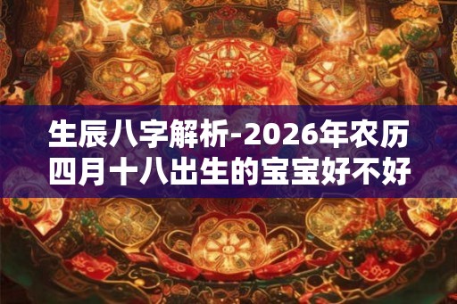 生辰八字解析-2026年农历四月十八出生的宝宝好不好