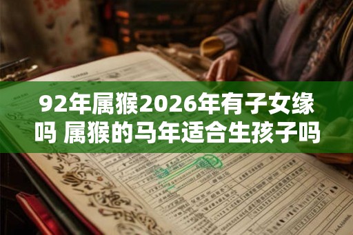 92年属猴2026年有子女缘吗 属猴的马年适合生孩子吗
