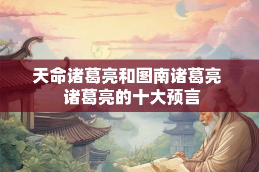 天命诸葛亮和图南诸葛亮  诸葛亮的十大预言