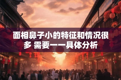面相鼻子小的特征和情况很多 需要一一具体分析