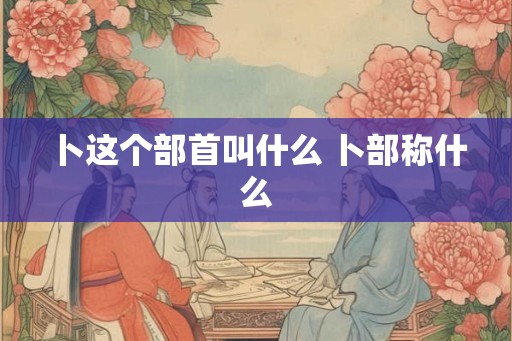 卜这个部首叫什么 卜部称什么