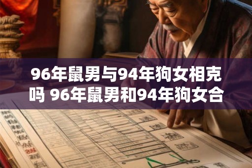 96年鼠男与94年狗女相克吗 96年鼠男和94年狗女合适吗