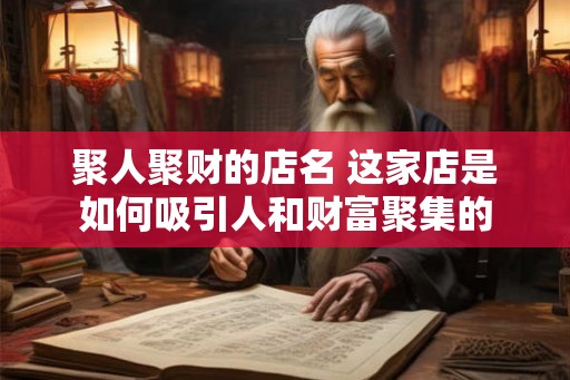聚人聚财的店名 这家店是如何吸引人和财富聚集的 聚人聚财的店名 这家店是如何吸引人和财富聚集的