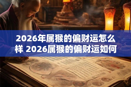 2026年属猴的偏财运怎么样 2026属猴的偏财运如何