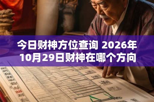 今日财神方位查询 2026年10月29日财神在哪个方向