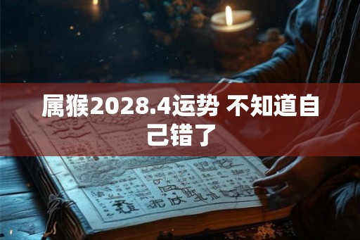 属猴2028.4运势 不知道自己错了