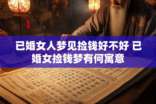 已婚女人梦见捡钱好不好 已婚女捡钱梦有何寓意