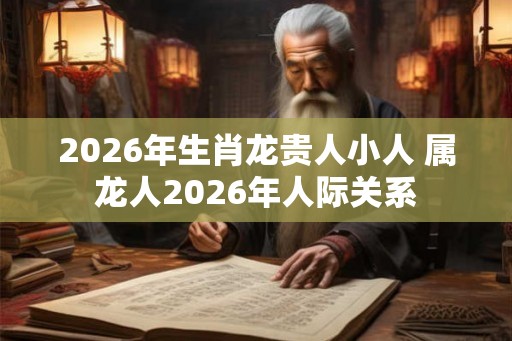 2026年生肖龙贵人小人 属龙人2026年人际关系