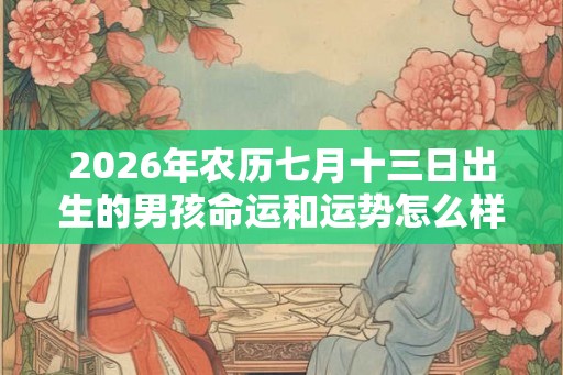 2026年农历七月十三日出生的男孩命运和运势怎么样 2026年农历七月十三日出生的男孩命运和运势怎么样
