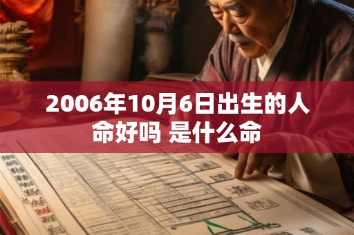2006年10月6日出生的人命好吗 是什么命 2006年10月6日出生的人命好吗 是什么命