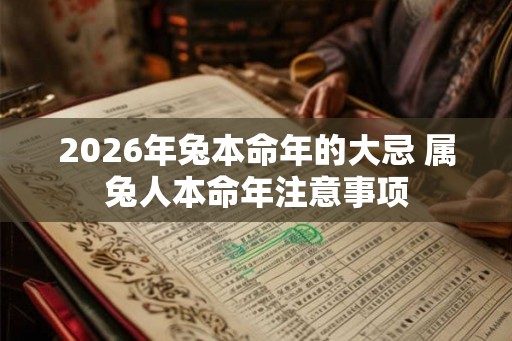 2026年兔本命年的大忌 属兔人本命年注意事项